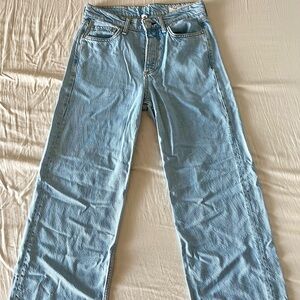 Rag & Bone Women's Light Blue Wide-Leg Straight Jeans (Logan)